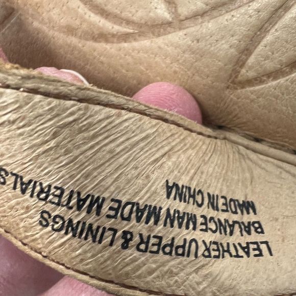 Born sandals 7 womens amelie leather thongs natural brown flip flop shoes - Picture 7 of 8